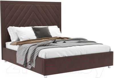 Двуспальная кровать Mebel-Ars Мишель 160 (велюр молочный шоколад НВ-178 13)
