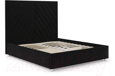 Двуспальная кровать Mebel-Ars Мишель 160 (велюр черный НВ-178 17)