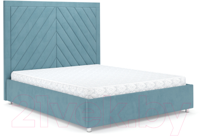 Двуспальная кровать Mebel-Ars Мишель 160 (голубой/Luna 089)