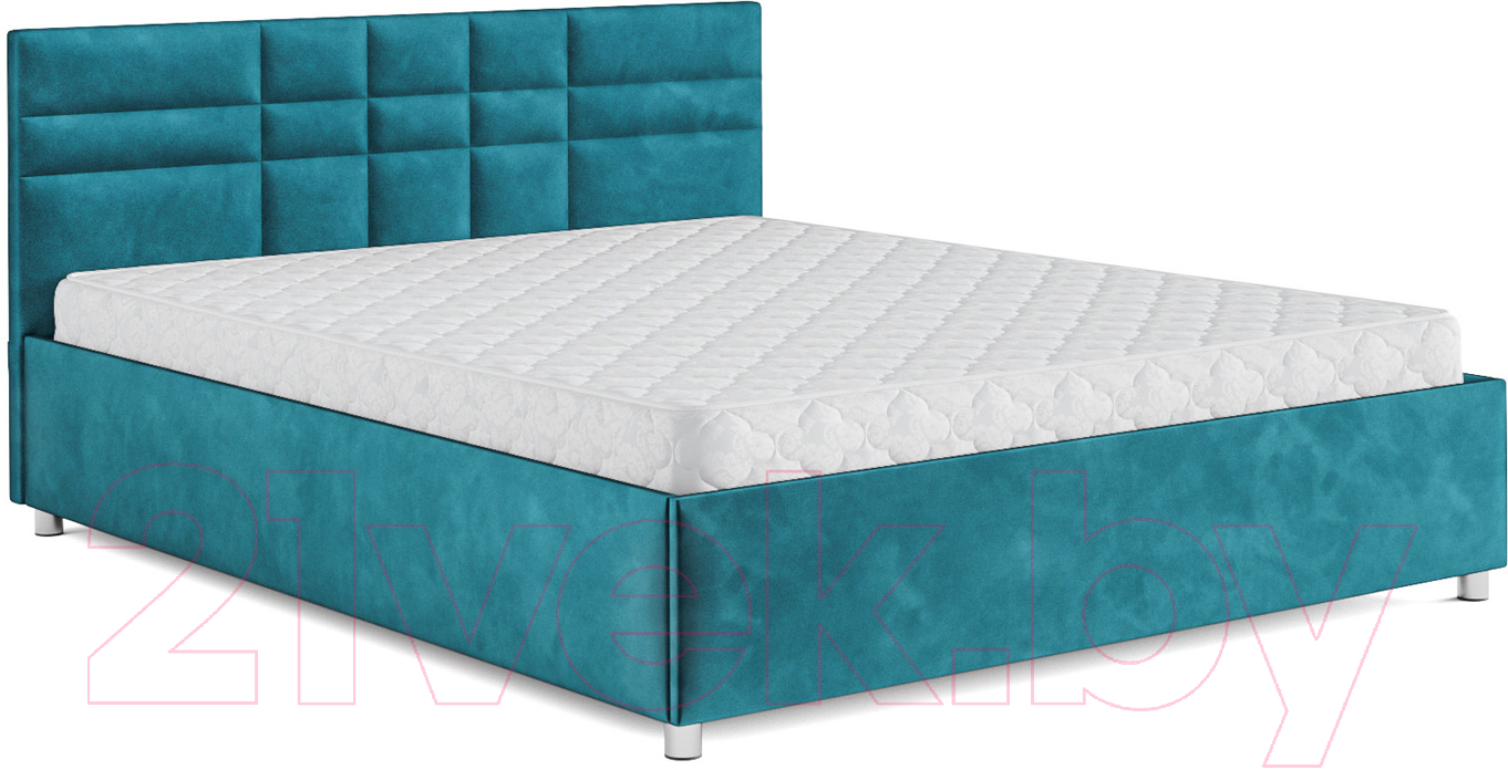 Полуторная кровать Mebel-Ars Нью-Йорк 140 (бархат сине-зеленый Star Velvet 43 Black Green) — фото 2