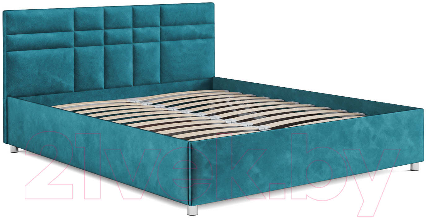 Полуторная кровать Mebel-Ars Нью-Йорк 140 (бархат сине-зеленый Star Velvet 43 Black Green) — фото 3