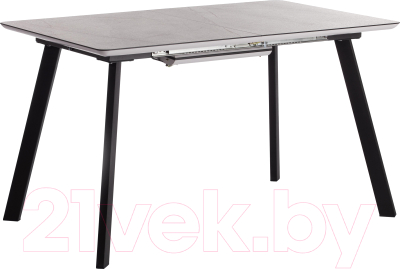 Обеденный стол Tetchair Darwin 128-170x80x75 (мрамор светлый/черный)