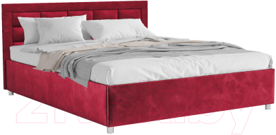 Полуторная кровать Mebel-Ars Версаль 140 (бархат красный Star Velvet 3 Dark Red)