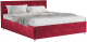 Полуторная кровать Mebel-Ars Версаль 140 (бархат красный Star Velvet 3 Dark Red) - 