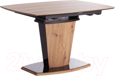 Обеденный стол Tetchair Fancy 120-160x85x75 (дуб артисан/черный)