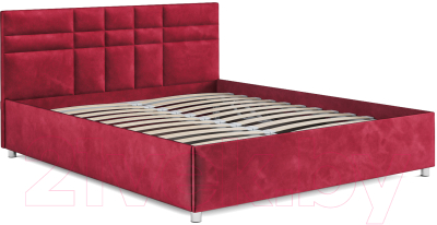 Двуспальная кровать Mebel-Ars Нью-Йорк 160 (бархат красный Star Velvet 3 Dark Red)