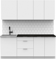 Кухонный гарнитур Интермебель Микс Топ-5 2.0м (белый премиум/тунис) - 