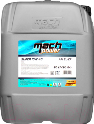 Моторное масло Machpower Super 10w40 API SL/CF полусинтетическое / 744092 (20л)