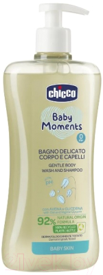 Средство для купания Chicco Nursery Baby Moments Без слез с овсом / 00010594000000