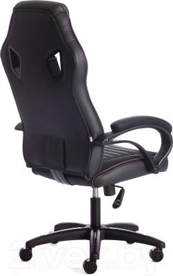 Кресло геймерское Tetchair Pilot кожзам/ткань (черный/черный перфорированный/коричневый)