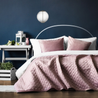 Набор текстиля для спальни Pasionaria Бархат 160x230 с наволочками (розовый) - 