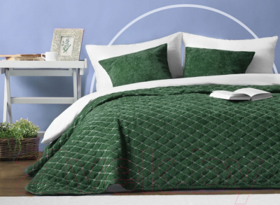 Набор текстиля для спальни Pasionaria Тина 230x250 с наволочками (изумрудный)