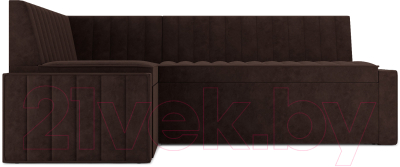 Уголок кухонный мягкий Mebel-Ars Вермут левый 213x82x133 (микровелюр кордрой коричневый)
