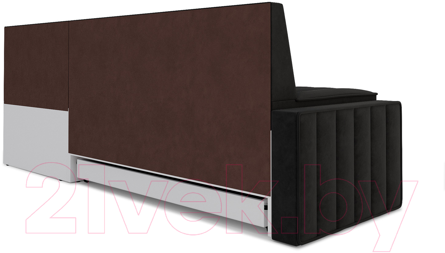 Уголок кухонный мягкий Mebel-Ars Вермут правый 193x82x113 (велюр черный НВ-178 17) — фото 6