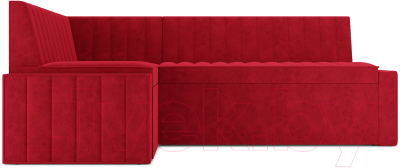 Уголок кухонный мягкий Mebel-Ars Вермут левый 193x82x113 (микровелюр кордрой красный)