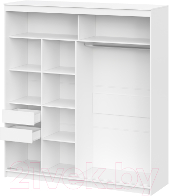 Шкаф-купе NN мебель К ШКП 3 2.0 (белый текстурный)