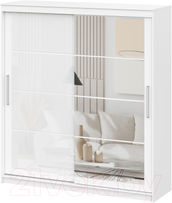 Шкаф-купе NN мебель К ШКП 3 2.0 (белый текстурный)