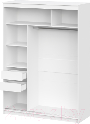 Шкаф-купе NN мебель К ШКП 3 1.6 (белый текстурный)