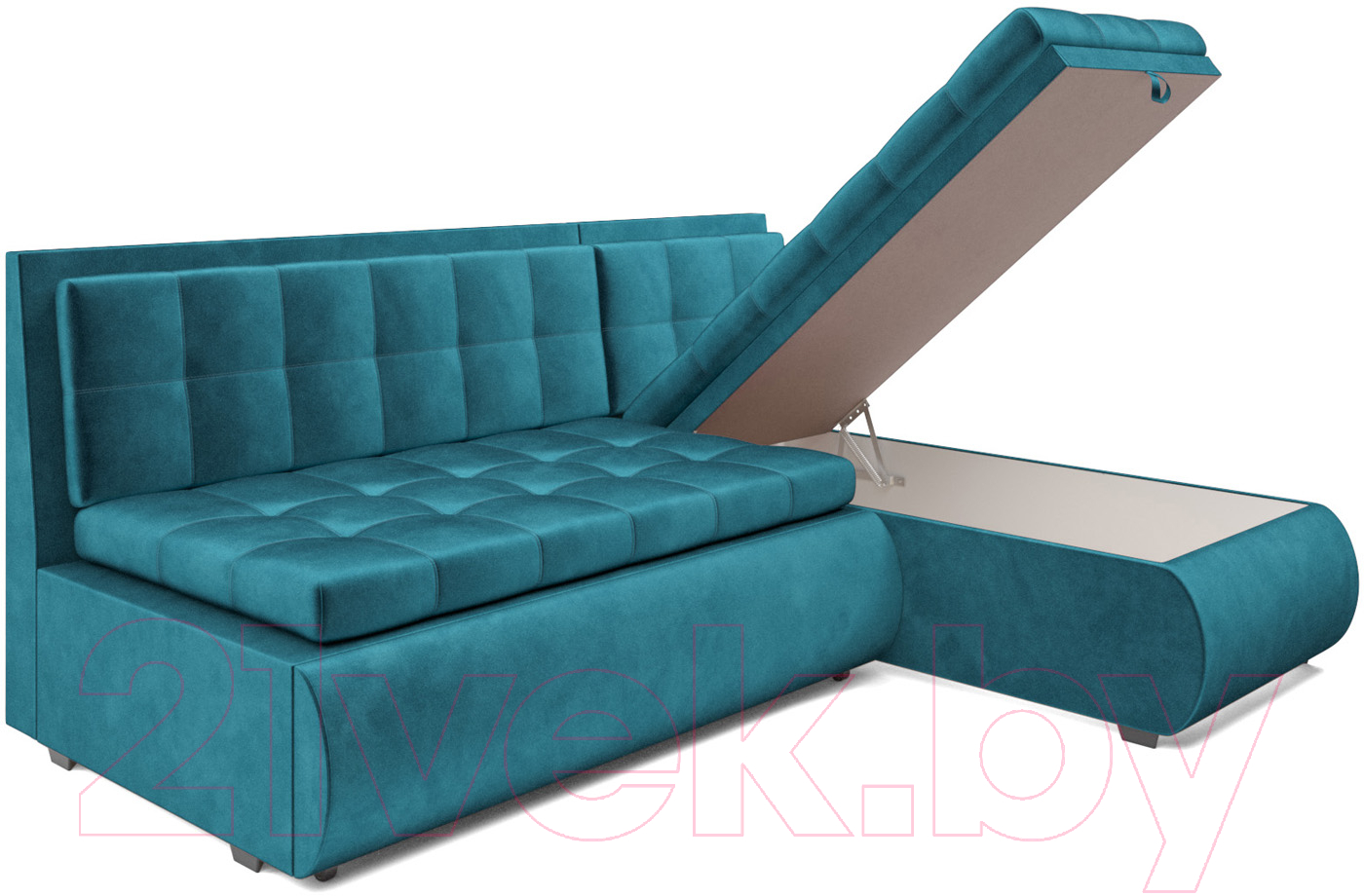 Диван угловой Mebel-Ars Кормак (бархат сине-зеленый Star Velvet 43 Black Green) — фото 4
