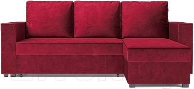 Диван угловой Mebel-Ars Рим (бархат красный Star Velvet 3 Dark Red)