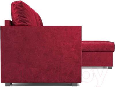 Диван угловой Mebel-Ars Рим (бархат красный Star Velvet 3 Dark Red)