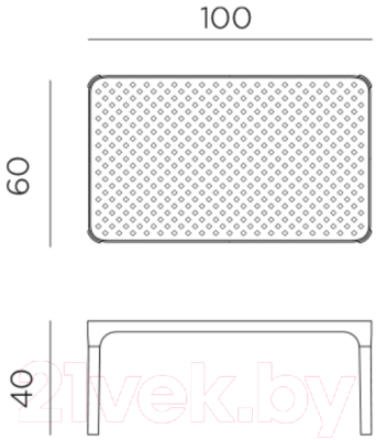 Кофейный столик садовый Nardi Net 100 / 4006456000 (горчичный)
