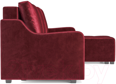 Диван угловой Mebel-Ars Берн (бархат красный Star Velvet 3 Dark Red)