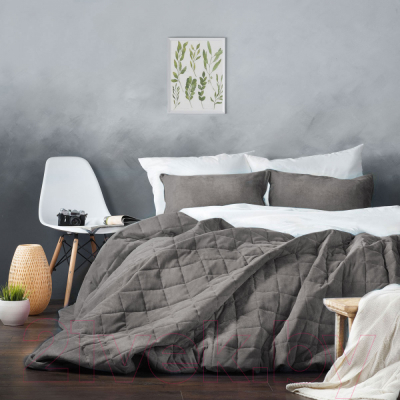 Набор текстиля для спальни Pasionaria Софт 160x220 с наволочками (серый)