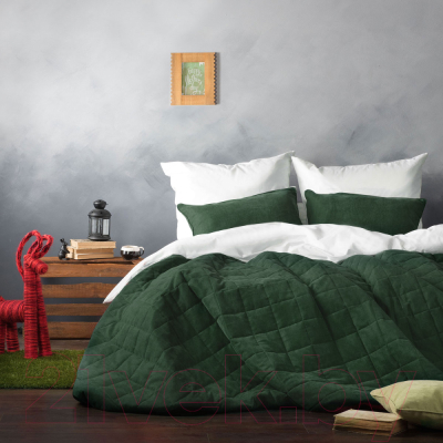 Набор текстиля для спальни Pasionaria Софт 160x220 с наволочками (изумрудный)