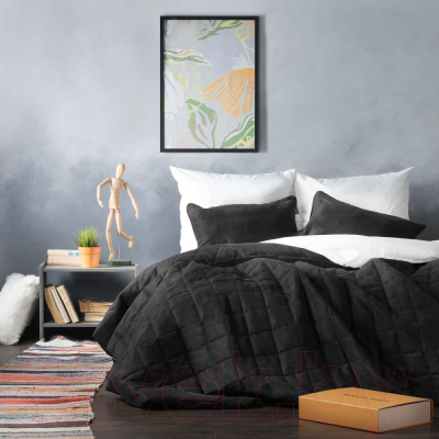 Набор текстиля для спальни Pasionaria Софт 160x220 с наволочками (черный)