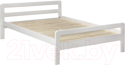 Элегия Массив 0.9Н (снег лак) Односпальная кровать купить в Минске ...