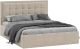 Двуспальная кровать ТриЯ Ника тип 1 с ПМ и заглушиной 160x200 (велюр мокко светлый) - 