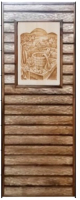Деревянная дверь для бани Dlyabani Состаренная Натюрморт 80x190 / 303298 (глухая липа, коробка сосна) - 