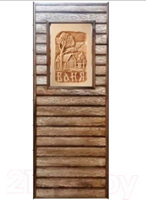 Деревянная дверь для бани Dlyabani Состаренная Баня 80x190 / 303398 (глухая липа, коробка сосна)