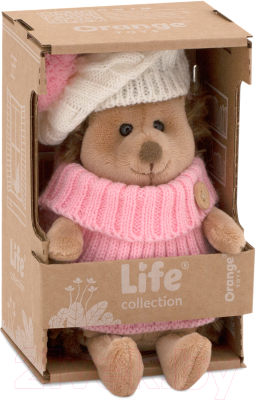 Мягкая игрушка Orange Toys Ежинка Колючка в шапке с розовым помпоном / OS605/15А