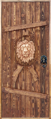 Деревянная дверь для бани Dlyabani Король лев 80x190 / 408098 (массив липа, коробка хвоя)