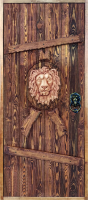 Деревянная дверь для бани Dlyabani Король лев 70x160 / 408067 (массив липа, коробка хвоя) - 
