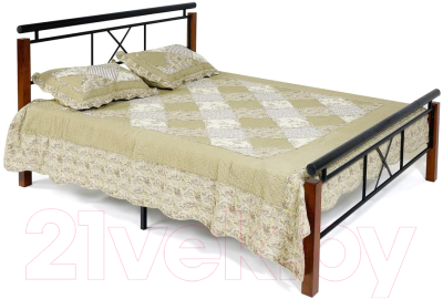 Полуторная кровать Tetchair Secret De Maison Eunis AT-9220 140x200 (красный дуб/черный)