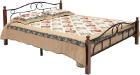 Двуспальная кровать Tetchair Secret De Maison AT-808 160x200 (красный дуб/черный) - 