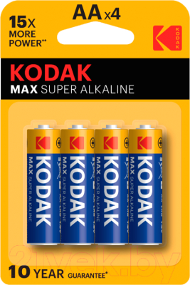 Комплект батареек Kodak Max Super Alkaline AA LR6 4BL (4шт)