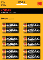Комплект батареек Kodak Xtralife Alkaline AA LR6 12BL Perforated (12шт) - 