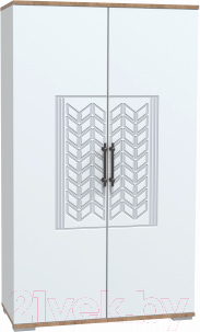 Шкаф Rinner Мармарис М01 2 двери (белый текстурный/белый глянец)