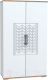 Шкаф Rinner Мармарис М01 2 двери (белый текстурный/белый глянец) - 