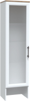 Шкаф-пенал Rinner Мармарис М04 с надстройкой (белый текстурный/белый глянец) - 