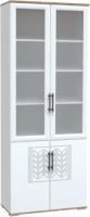 Шкаф с витриной Rinner Мармарис М15 (белый текстурный/белый глянец) - 