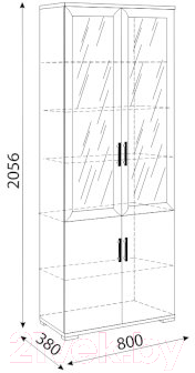 Шкаф с витриной Rinner Мармарис М15 (белый текстурный/белый глянец)