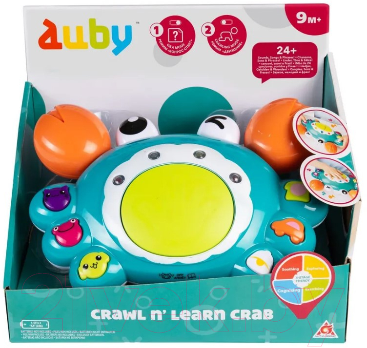 Развивающая игрушка Auby Ползающий краб 2 в 1 / 41084