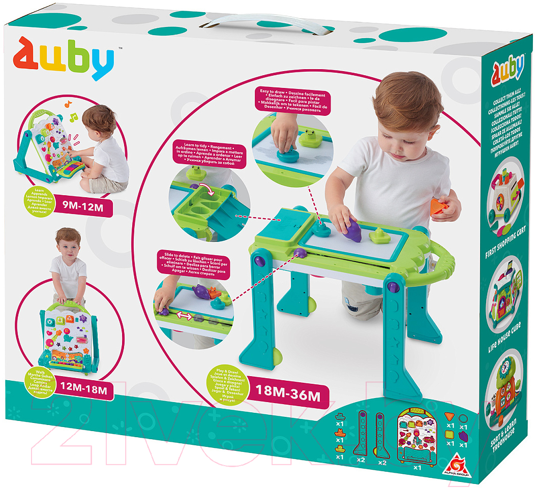 Развивающий игровой центр Auby Интерактивная доска 3 в 1 / 41089