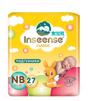 Подгузники детские Inseense Classic NB 0-5 кг / InsCNB27Yel (27шт)