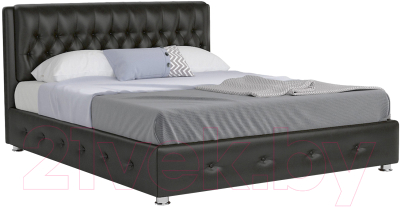 Двуспальная кровать Mebel-Ars Граф 160 (экокожа черная)